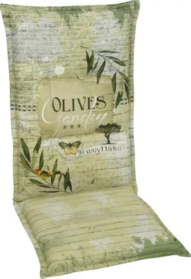 Produktbild von Go-De Hochlehner-Auflage 120 cm x 50 cm x 7 cm, grün beige gemustert