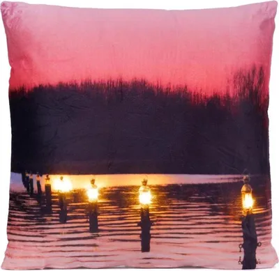 Obrázek produktu pro Dekorativní polštář s LED osvětlením Soumrak, 38 x 38 cm