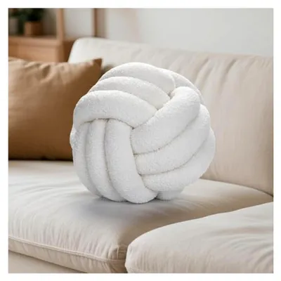 Produktbild von Knotenkissen 28 cm aus Teddysamt in Beige