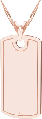 Produktbild von Vergoldete Halskette mit Dog Tag Medaillon Dog Tag SILBER 925