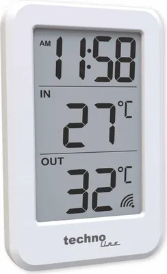 Produktbild von Technoline WS 9172, Weiß, Innen-Thermometer, Außen-Thermometer, Thermometer, F, °C, Akku, 70 mm