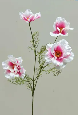 Produktbild von artplants.de Kunst Blumenzweig Schmuckkörbchen PRESTIOSA, weiß-rosa, 75cm - Künstlicher Deko Zweig