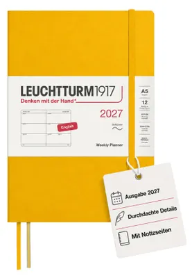 Immagine prodotto di Calendario settimanale LEUCHTTURM1917 2027, formato medio (A5) - Lingua: inglese, copertina: motivo "girasole", copertina morbida