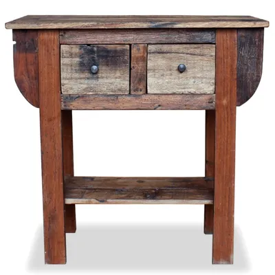 Zdjęcie produktu dla vidaXL Stolik konsola z litego starego drewna 80 x 35 x 80 cm