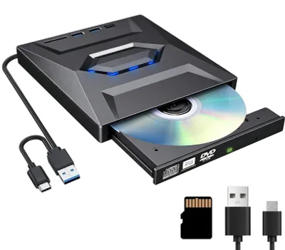 Productafbeelding van Externe DVD Speler CD Brander USB 3.0 met SD TF Lezer