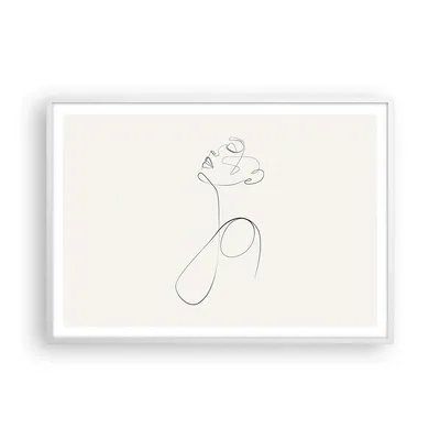Produktbild von Gerahmtes Poster - Weißer Rahmen - Linie Linie Frau - 100x70 cm - Wand Bild - Wanddeko - Wandbilder - Kunstposter - Wandposter - Bilderrahmen - Bilder - Kunstdruck - Wanddekoration - P2WAA100x70-5112