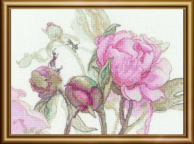 Kreuzstichset Peonies. Delight 17,8 x 15,2 cm