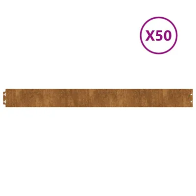Zdjęcie produktu dla vidaXL Obrzeże trawnikowe 50 sztuk 10x103 cm elastyczna stal corten