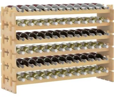 Produktbild von Weinregal für 72 Flaschen, 6-stöckig, stapelbar, aus Kiefernholz