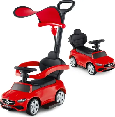 Produktbild von GOPLUS 3 in 1 Schiebeauto, Rutschauto Mercedes-Benz mit verstellbarem Verdeck & Stauraum unter dem Sitz, Rutscher für Kinder von 18–36 Monaten (Rot)