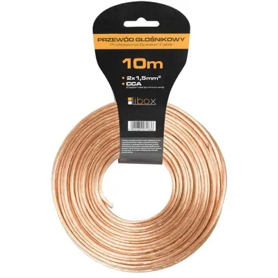 Zdjęcie produktu dla Libox Kabel głośnikowy 2x1,50mm LB0008-10, Aluminium miedziane (CCA), 10 m, Przezroczysty