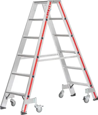 Produktbild von Hymer Stufenstehleiter mit Rollen 2x3 Stufen