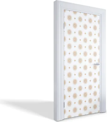 Produktbild von Türdeko Aufkleber Selbstklebende Wandsticker Personalisiert - Goldene Sterne - 95 x 205 cm
