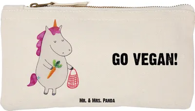 Produktbild von Mr. & Mrs. Panda Federtasche Einhorn Vegan Größe S Klein - Weiß - Geschenk, Gesund Leben, kosmetiktäschchen, Waschbeutel, Unicorn, Kosmetiktasche, Mäppchen, Veganer