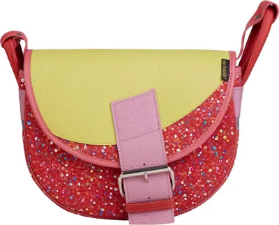 Image de Sac à bandoulière pour femme en cuir, rouge/jaune, Freshman Mini
