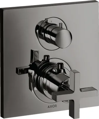 Produktbild von Thermostat AXOR CITTERIO UP m Abstellventil u KreGr pol. bl chr polished black chrome
