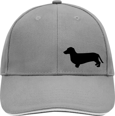 Produktbild von Huuraa Cappy Mütze Dackel Silhouette Dark Grey/White Baumwolle 6-Panel Kappe Geschenkidee
