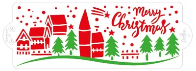 Schablone Weihnachtslandschaft 10 x 28 cm, Kunststoff