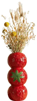 Produktbild von Atmosphera Blumenvase Fruity - Erdbeere - rot - 9 x 20 cm