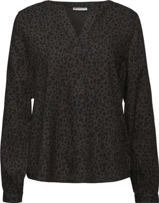 Produktbild von Street One LTD QR Splitneck tunic blouse darkest brown 36
