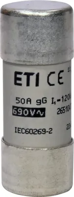 Zdjęcie produktu dla 22X58 50A GG Wkładka Topikowa Cylindryczna Zwłoczna