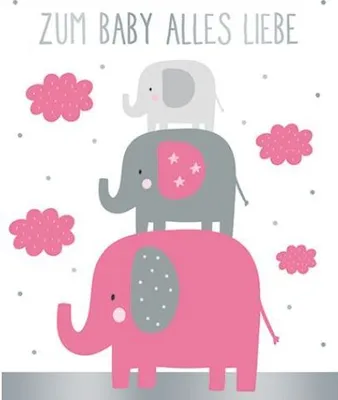 Produktbild von Geburt  Baby  Freudiges Ereignis  MidiKlammerkarte  Blumenkärtchen mit