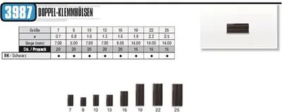 Produktbild von VMC Double Black Sleeves Gr.16 Klemmhülsen