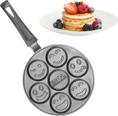 Produktbild von Pancakes Pfanne Ø24 cm Augenpfanne Greblon C2+ Beschichtung aus Deutschland NICHT INDUKTIONSFÄHIG Frying Pan 7-Lochpfanne