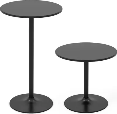 Produktbild von Verstellbares Bistrotisch-Set - 2 Höhen, 60 cm Durchmesser, Schwarz