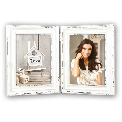 Image de ZEP Cadre double en bois Saint Michel 2 photos 13x18 cm Style maison de campagne
