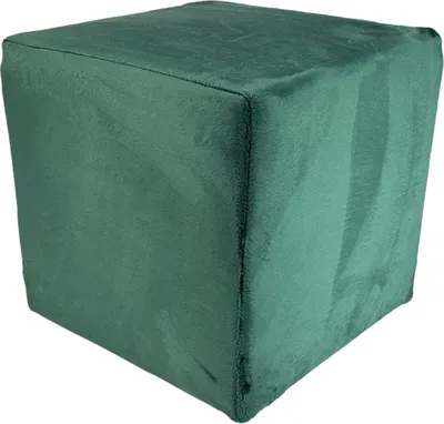 Produktbild von Velvet-Hocker MINKY 40x40 cm quadratisch – weicher Sitzhocker aus Samtstoff – Dunkelgrün