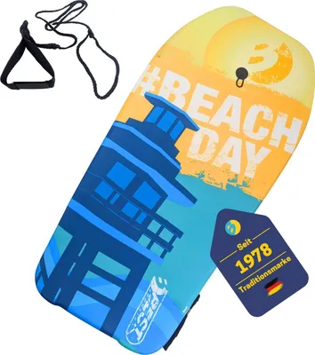Produktbild von Best Sporting Bodyboard Kinder in tierischem Hai-, Delfin- oder Schildkröten-Design I Surfbrett Kinder 92 x 46 x 5 cm bis 75 kg I Surfboard Kinder I Body Board Kinder I Bodyboards fürs Surfen, Design:#Beach Day