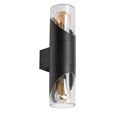 Productafbeelding van Rabalux 7237 Buitenwandlamp Novigrad, E27, aluminium, zwart, rond, modern, IP54, ø85mm