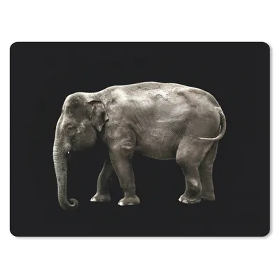 Produktbild von MuchoWow® Mauspad Mousepad Elefant - Wilde Tiere - Schwarz 40x30 cm - Mousepads - Maus Mat - Pad - Mausunterlage - Anti Rutsch