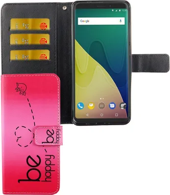 Produktbild von Handyhülle Tasche für Handy Wiko View XL Be Happy Pink