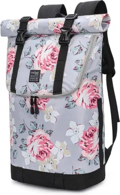 Produktbild von Wasserdichte Roll-Top Rucksack leicht Schwarz Schultertasche