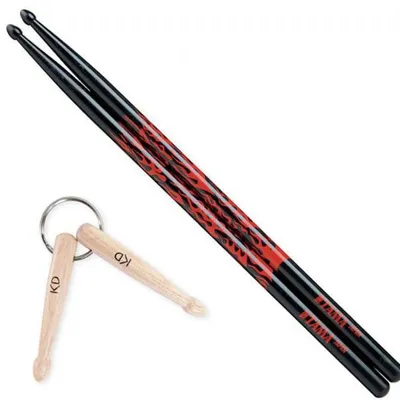 Produktbild von Tama Schlagzeugstöcke 5A-F-BR  Red Fire mit Anhänger