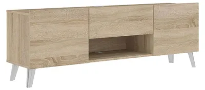 Image de CALICOSY - Meuble TV 2 portes 1 tiroir Brighton 2 - L140 cm x 46,5 cm