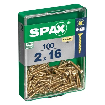 Immagine prodotto di Set di 100 viti in acciaio a testa svasata pozidriv SPAX, Diam.2 mm x L.16 mm