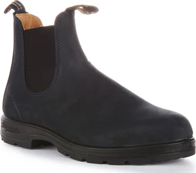 Produktbild von Blundstone Elasctic Side Herren Stiefeletten aus Nubukleder in Marineblau – 12 Großbritannien - 47 EU - 13 USA / Marine
