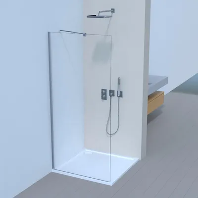 Produktbild von LEMMO Duschabtrennung Duschwand 90 cm, H:185 cm, 6 mm Klarglas+Nanobeschichtung