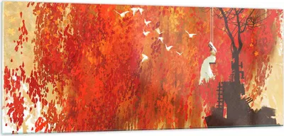 Produktbild von Bilder auf glas - Frau Abstraktion - 100x40cm - Glasbilder - Wandbilder - Kunstdruck - zum Aufhängen bereit - Wanddekoration aus Glas - Glas Bilder - Wandbild auf Glas - Einteilig - GAB100x40-3836