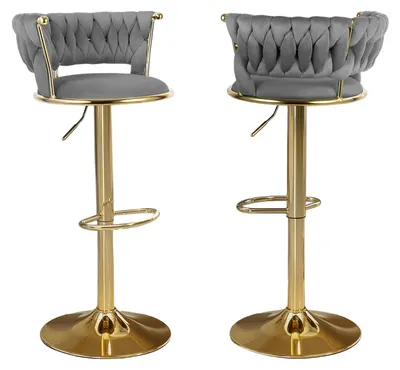 Image de Tabourets de bar - Chaises de bar - Tabourets de cuisine - Chaises pivotantes - Tabourets avec dossier - Hauteur d'assise réglable