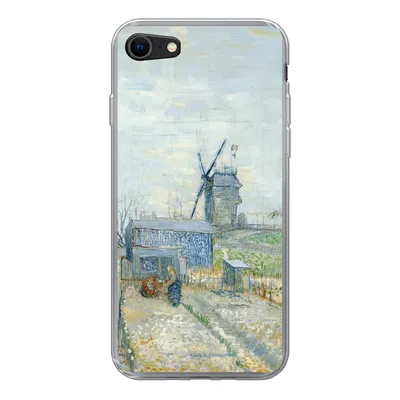 Produktbild von MuchoWow® Handyhülle Schutzhülle Hülle für iPhone 7 Montmartre: Mühlen und Gärten - Vincent van Gogh Silikon Softcase Handy Hülle - Kartenhalter