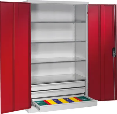 Produktbild von CP Stahlschrank rot/grau  120,0 x 60,0 x 195,0 cm