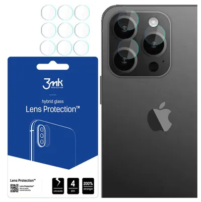 Produktbild von 3mk Hybridglas Lens Protection für iPhone 15 Pro Kamera Objektiv Kameralinse 0,16mm 6H (4 Stück)