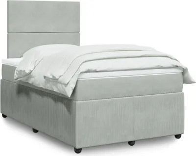 Produktbild von Eleganten-Stil Boxspringbett mit Matratze Hellgrau 120x200 cm Samt,85,11 Kg cloris4432815