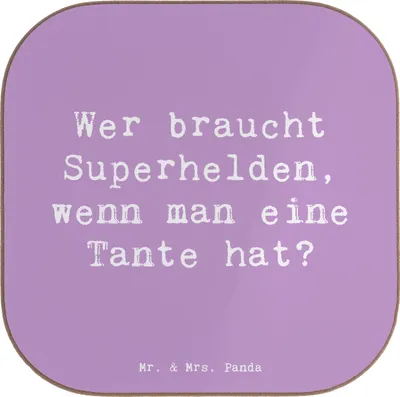 Produktbild von Mr. & Mrs. Panda Holzuntersetzer Spruch Lieblings-Tante - Lavendeltraum - Geschenk, Weihnachten, Neffe, Untersetzer Glas, Familienmitglied, Lebenshilfe, Heldin, Jubiläen