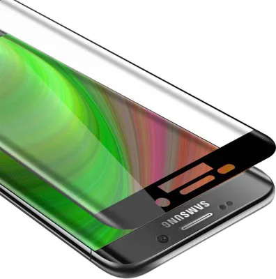Obrázok produktu pre Cadorabo pancierová fólia pre Samsung Galaxy S6 EDGE ochranná fólia v čiernej farbe na celý displej tvrdené ochranné sklo