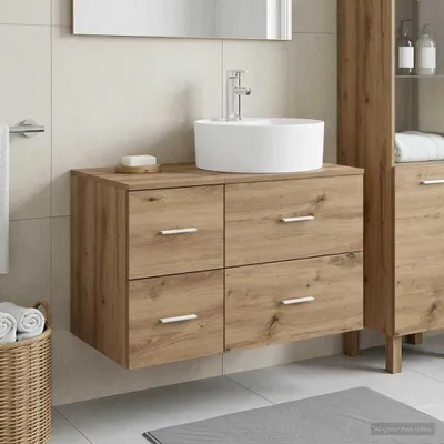 Image de Maison Exclusive - Ensemble de meubles de salle de bain, 2 pièces, en bois stratifié imitation chêne artisanal